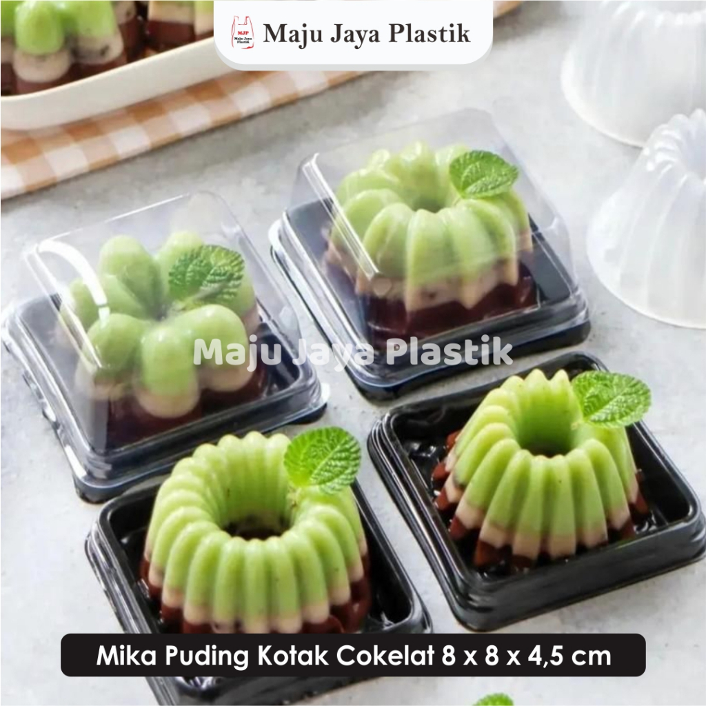 Mika Puding Mini Kotak tray Mika Mooncake Sedang Case Mochi ichigo Kue Bulan Gold Putih Pink Ivory