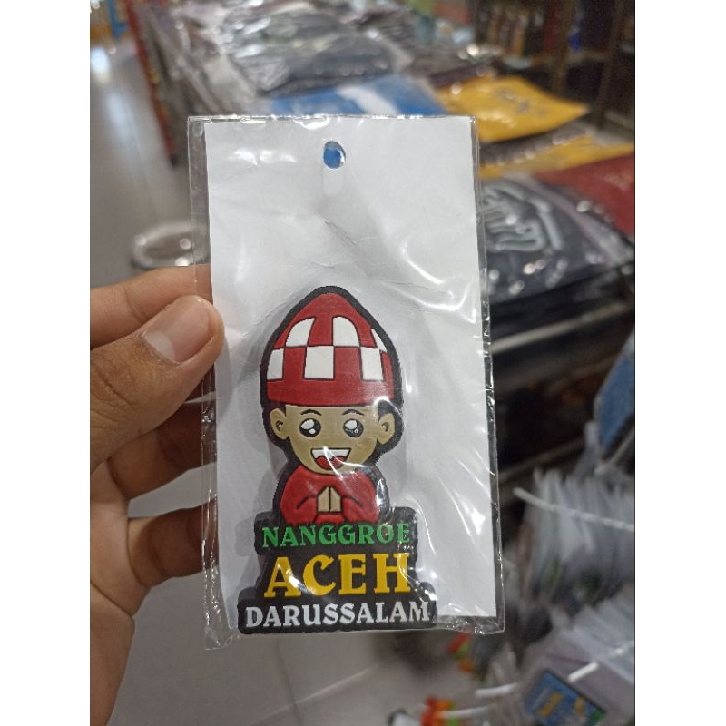 Tempelan kulkas magnet motif tulisan Nanggroe Aceh Darussalam / Magnet kulkas motif khas Aceh