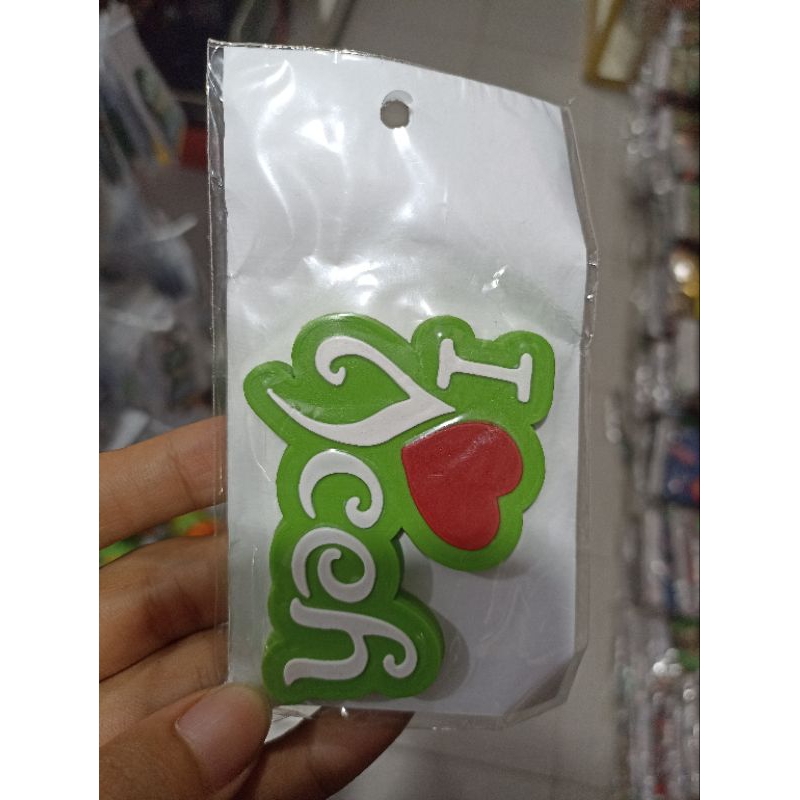 Tempelan kulkas magnet motif I love Aceh / Magnet kulkas bahan karet motif I love Aceh
