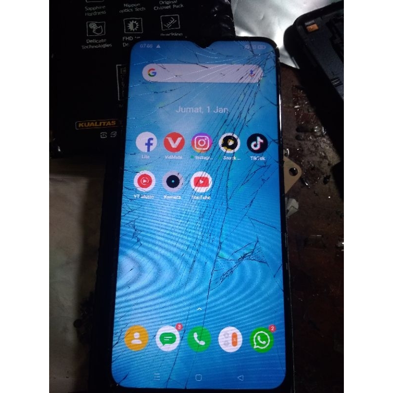 Lcd Touchscren Realme C11 C12 C15 oppo A15 Narzo 20 30 original copotan minus touchscren retak tapi 
