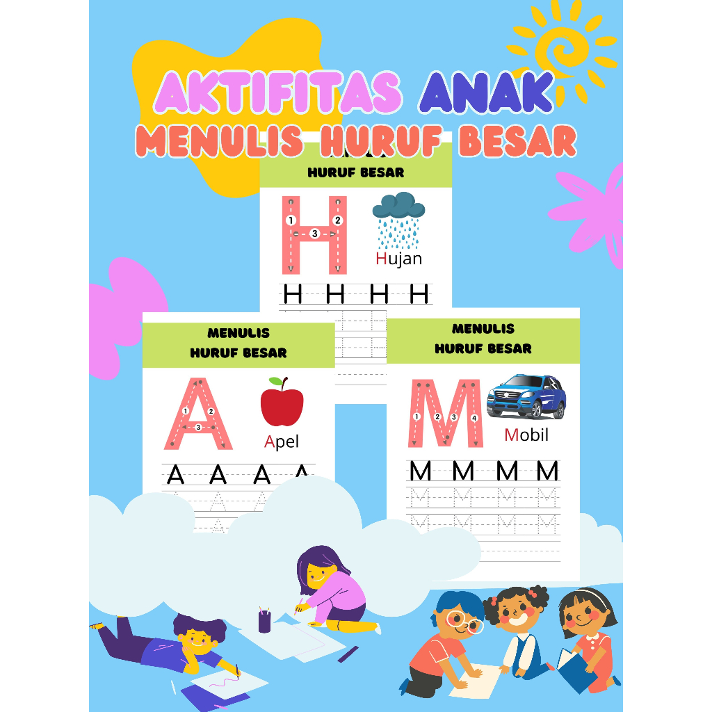 Aktifitas Anak Belajar Menulis Huruf Besar / Menulis Huruf Besar Vol. 1 / Belajar Menulis Alfabeth /