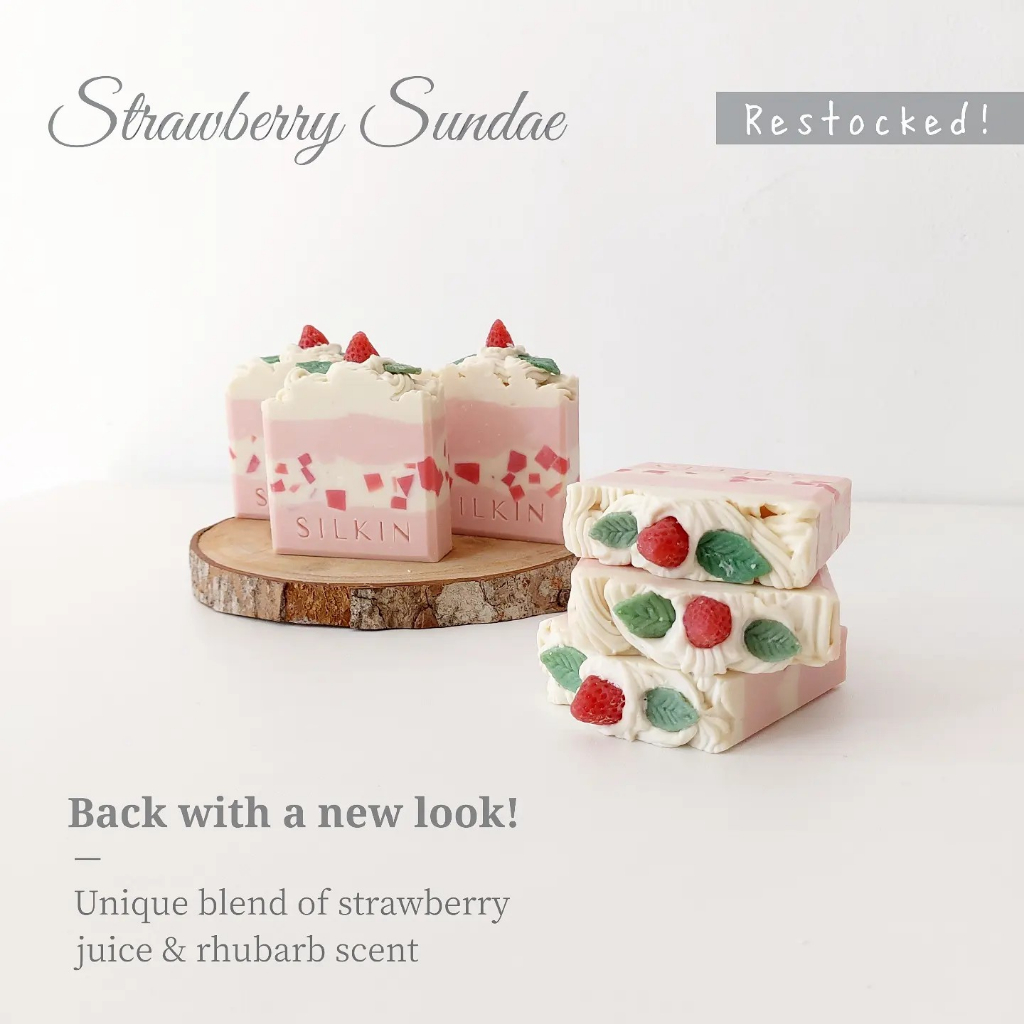 STRAWBERRY SUNDAE - Handmade Soap / Sabun Batang Natural / Artisan Soap / SILKIN / SILKIN Soap