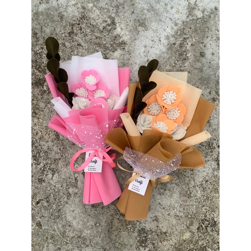 ( BPCN ) Bucket bunga flanel 2 Tangkai