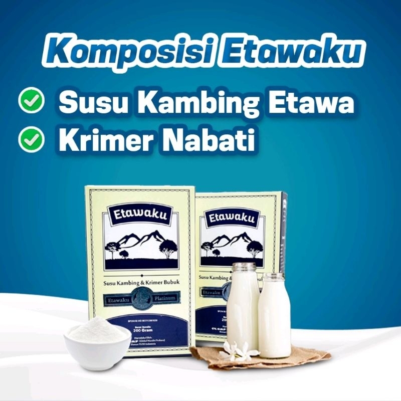 

Etawaku Platinum 3x Atasi Masalah Pernafasan - Susu Kambing Bubuk Provit Etawa Tingkatkan Daya Tahan & Imunitas Tubuh Jaga Kesehatan & Kepadatan Tulang Isi 200gr