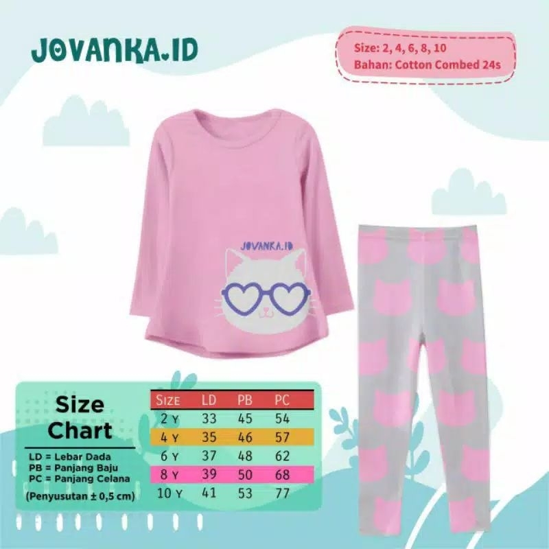 OBRAL Pajamas jovanka.id lengan panjang Baju Anak Kwalitas Premium