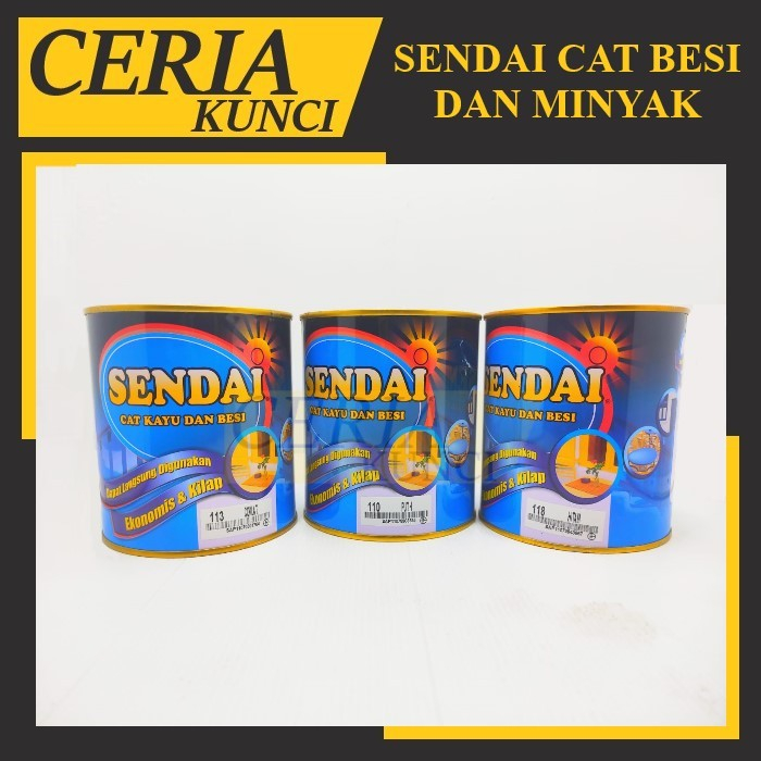 SENDAI CAT MINYAK BESI DAN KAYU WARNA PUTIH, HITAM 0.8 KG