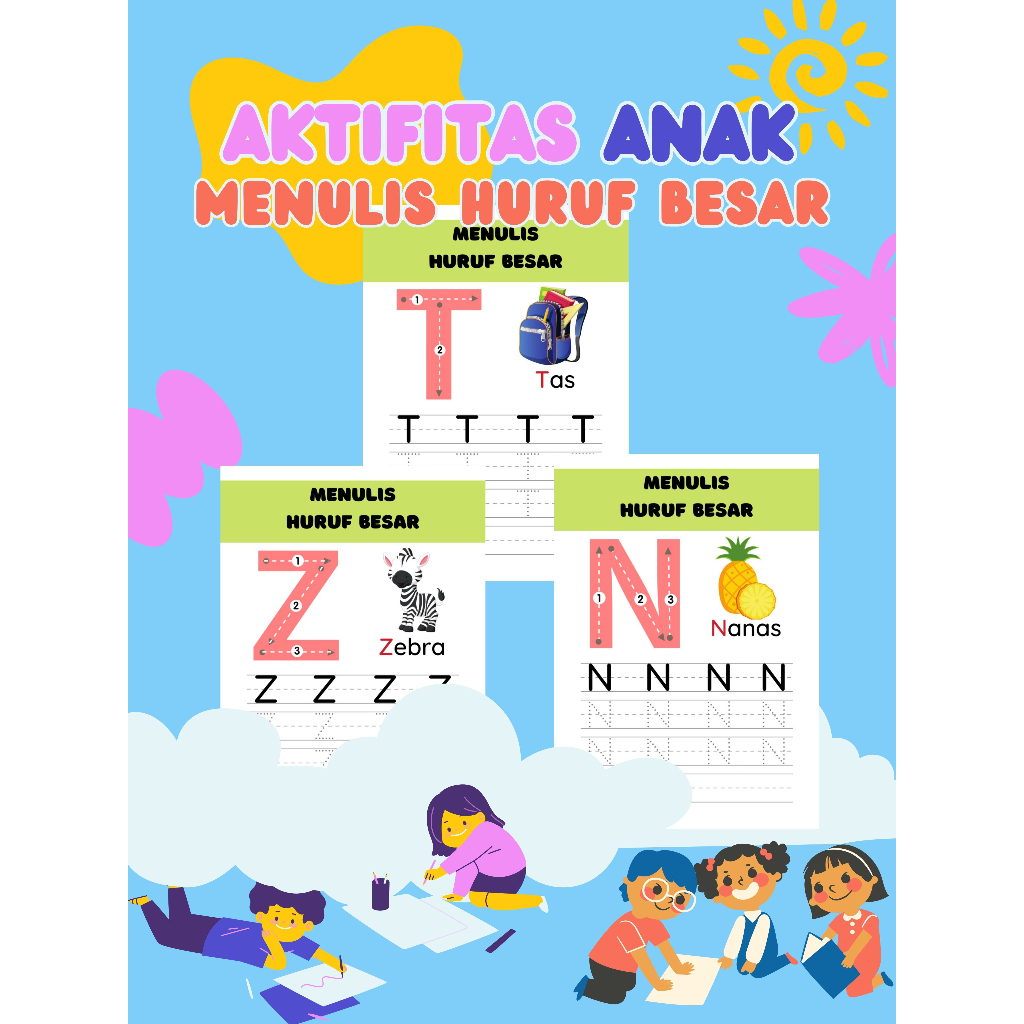 Aktifitas Anak Belajar Menulis Huruf Besar / Menulis Huruf Besar Vol. 2 / Belajar Menulis Alfabeth /