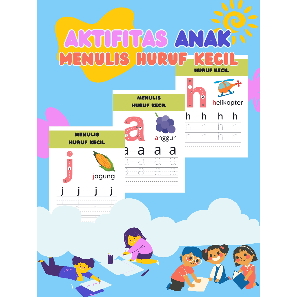 Aktifitas Anak Belajar Menulis Huruf Kecil / Menulis Huruf Kecil Vol. 1 / Belajar Menulis Alfabeth /