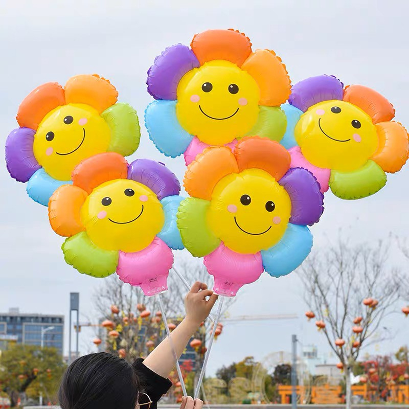 BALON FOIL BUNGA MATAHARI / BALON BUNGA MATAHARI RAINBOW
