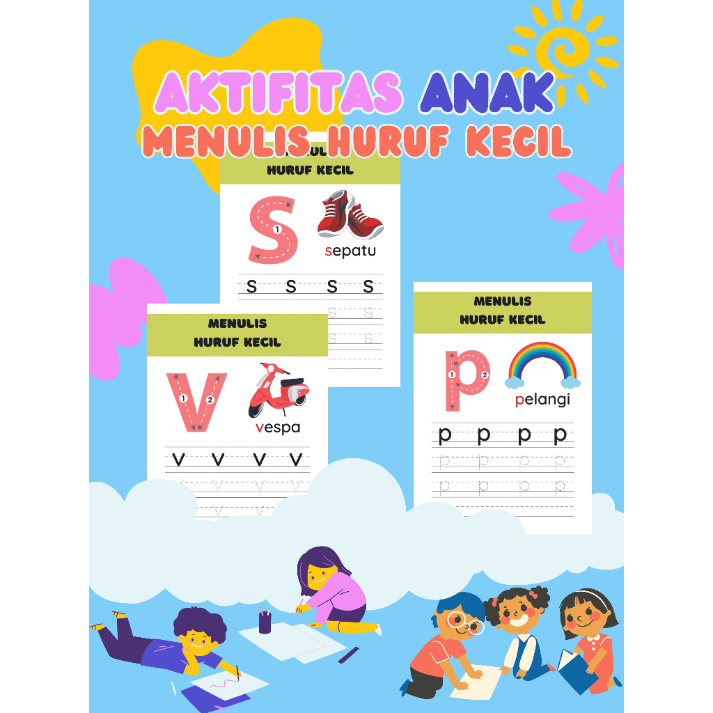 Aktifitas Anak Belajar Menulis Huruf Kecil / Menulis Huruf Kecil Vol. 2 / Belajar Menulis Alfabeth /