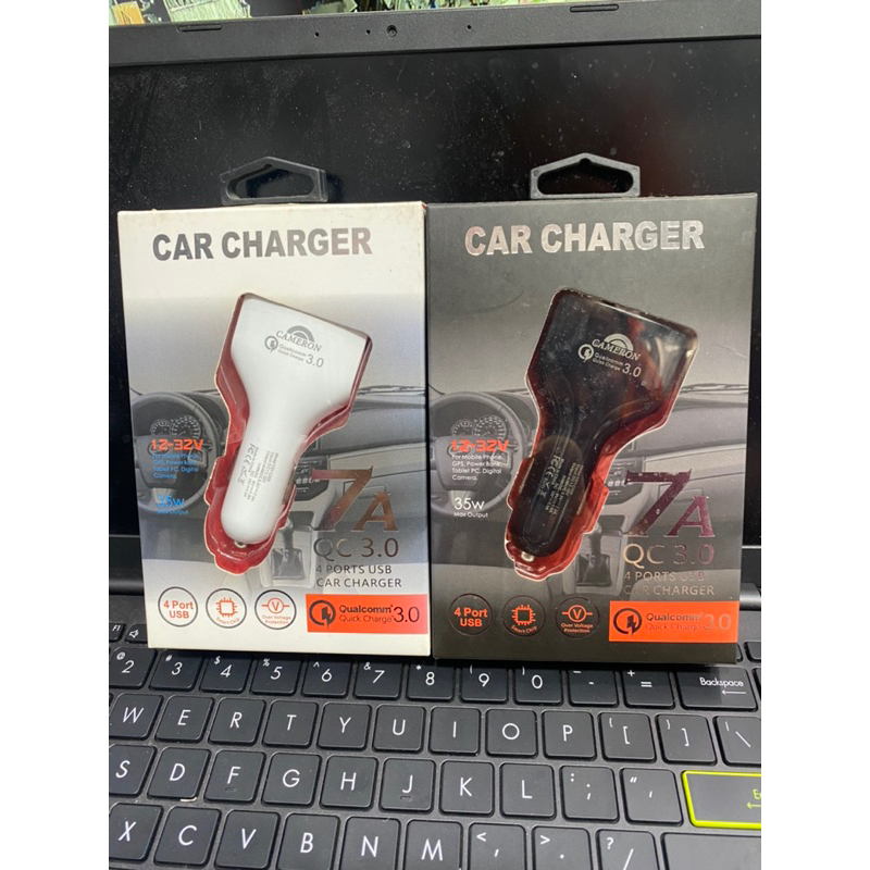 CHARGER MOBIL CAMERON 4PORT USB QUALCOMM 3.0 QUICK CHARGE TOTAL 7A/35WATT CAR CHARGER SEVER MOBIL SM