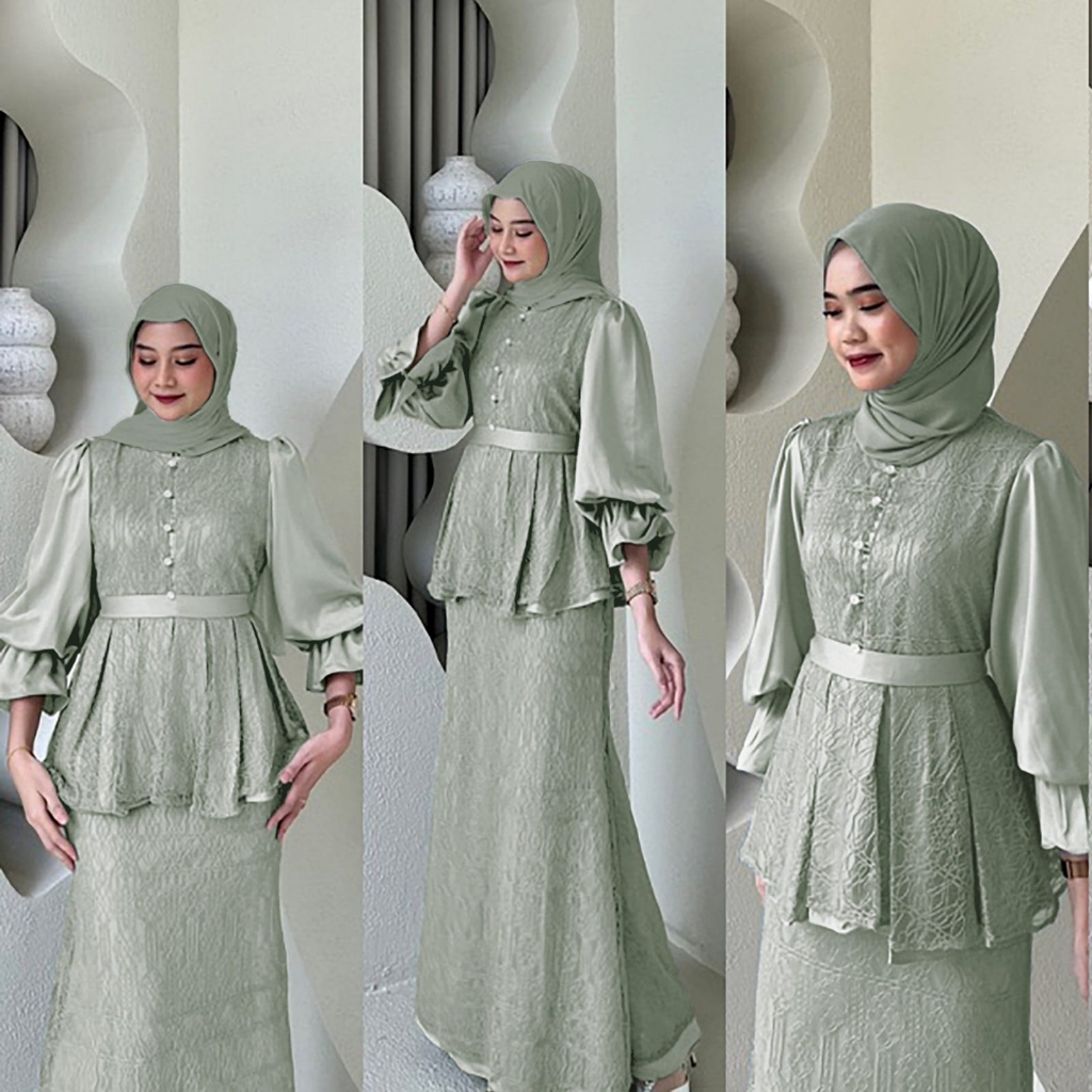DRESS JENNIFER GAMIS BRUKAT BUSUI WISUDA PESTA KONDANGAN LEBARAN JUMBO