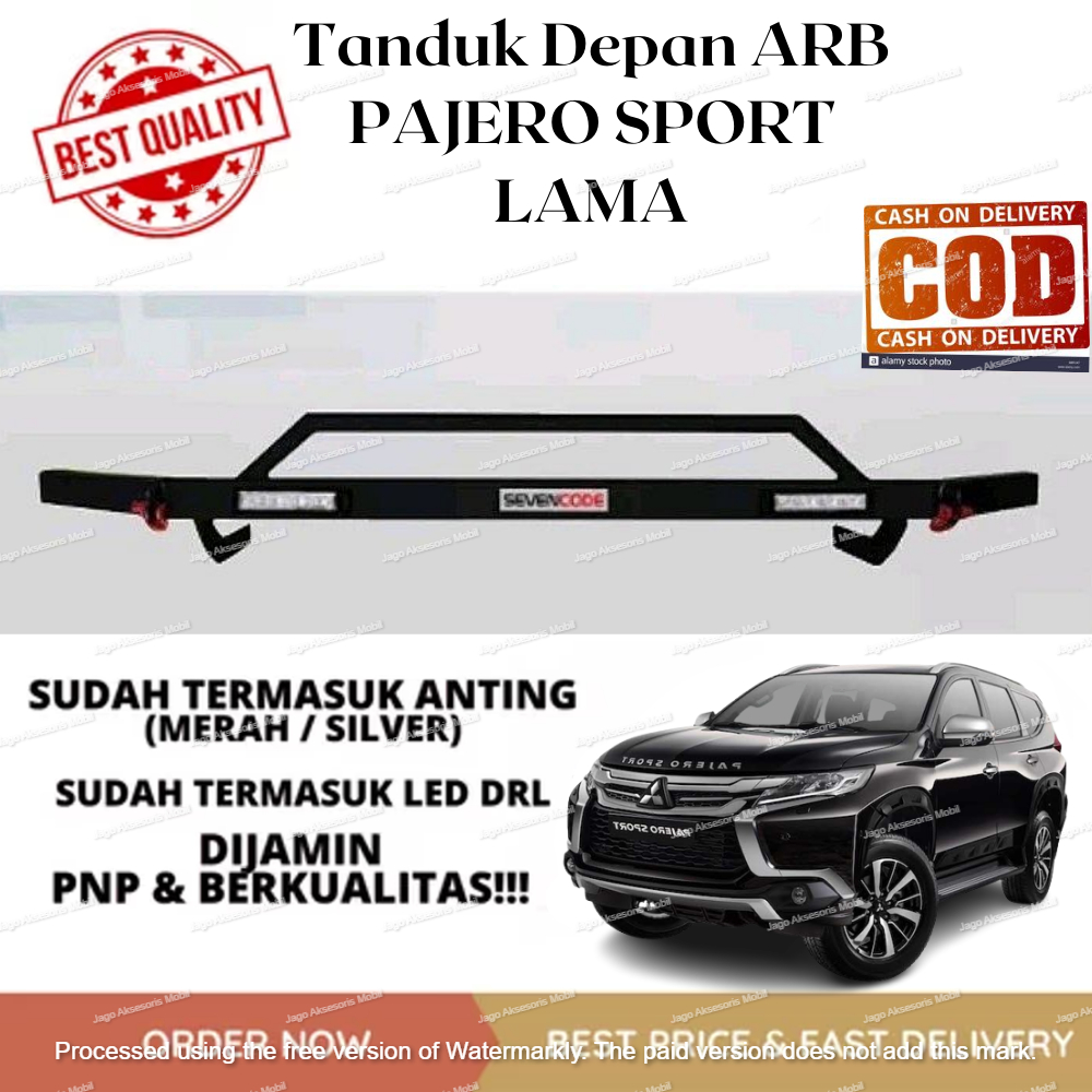 TANDUK TOWING DEPAN BELAKANG BESI BAR PELINDUNG BEMPER MOBIL PAJERO SPORT LAMA