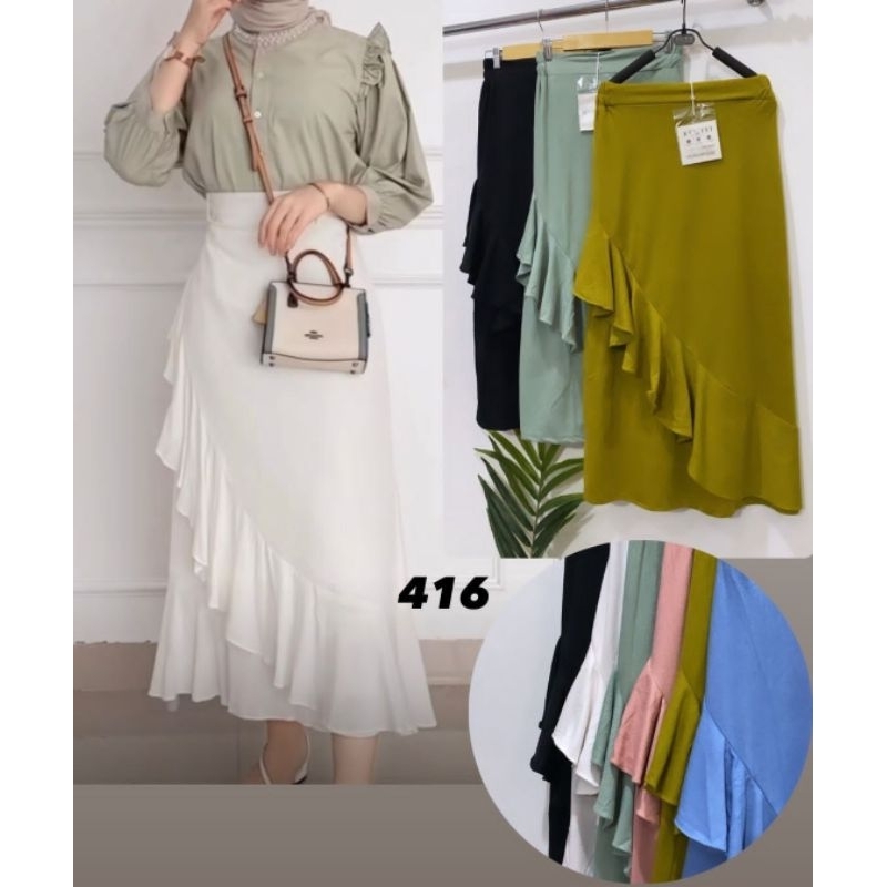 KUYIFEI 416//Rok lilit//Rok duyung//Rok kekinian//Ootd hijab//Rok remaja//Rok rumbai