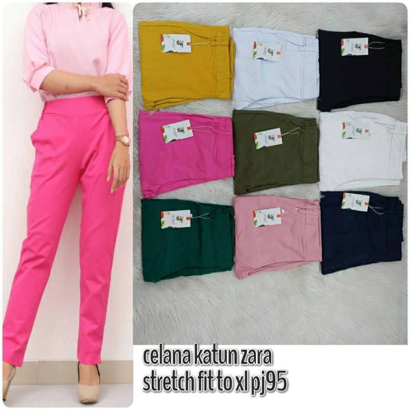 celan katun Stretch import fashion wanita modern