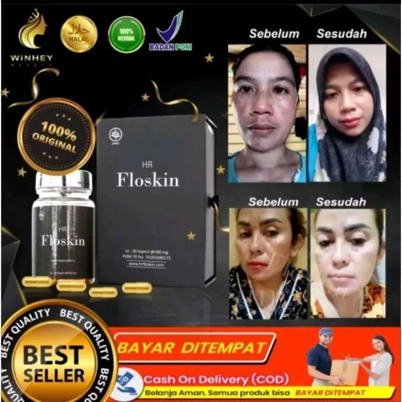 PROMO FLOSKIN ORIGINAL SUPLEMEN MENGATASI FLEK HITAM PEMUTIH TUBUH DAN WAJAH BPOM
