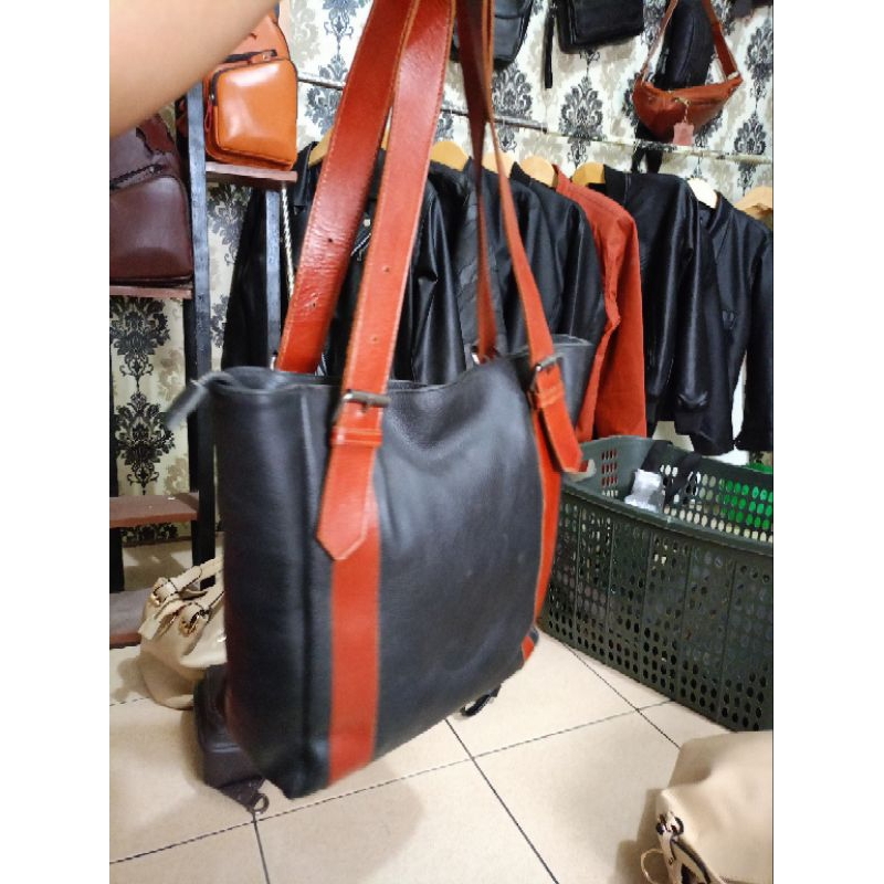 tas kulit totebag wanita big besar