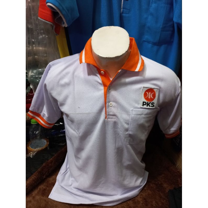 kaos partai pks putih orenge