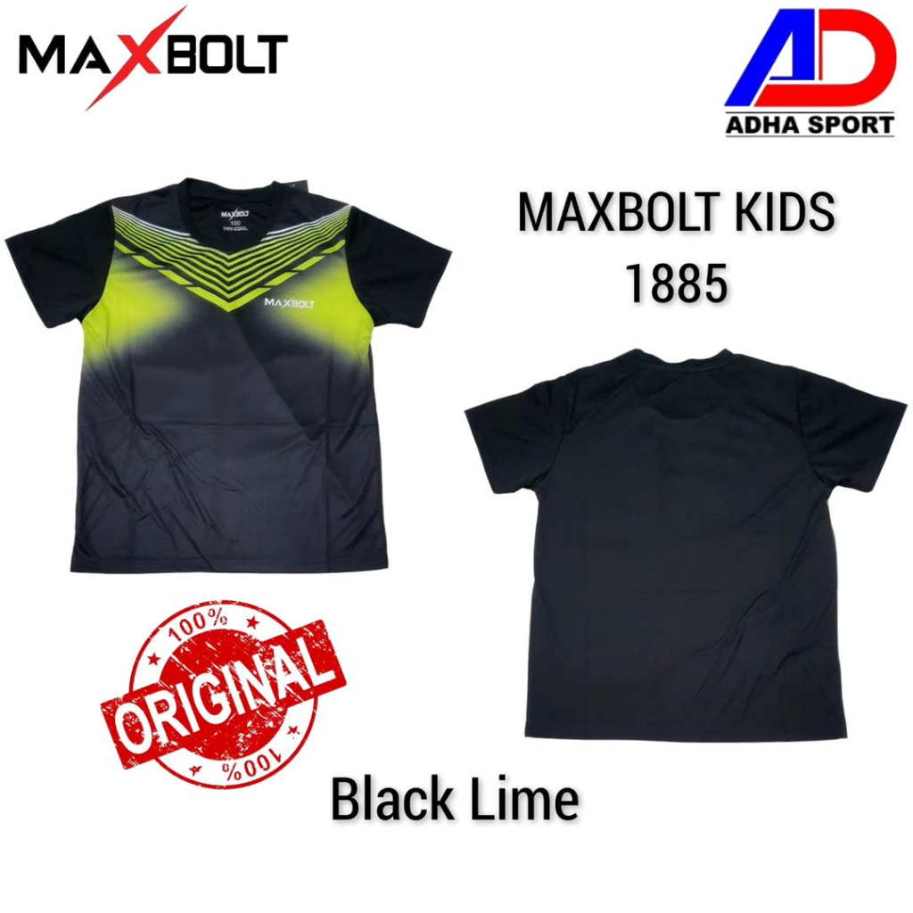 Baju Badminton Kids Maxbolt 1885 Black Lime Series Kaos Jersey Anak Bulutangkis Original ADHASPORTSTORE