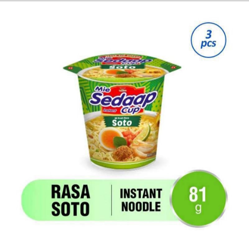 

SEDAAP MIE INSTAN CUP RASA SOTO 3pcs 81gr