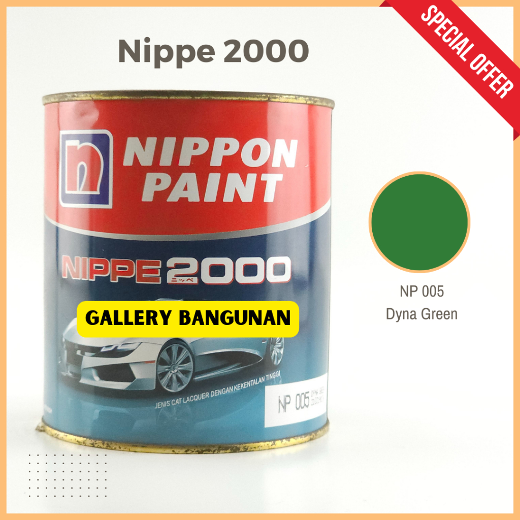 

Nippe 2000 Np 005 Dyna Green Cat Kayu Besi NC Nippon Paint Kemasan 1 Liter