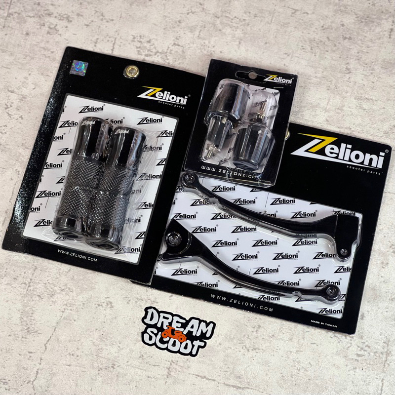 Paket Handgrip zelioni Hitam + Stabilizer zelioni black + Handlerem Zelioni black Vespa sprint Vespa