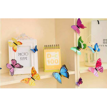 Stiker Dinding dengan Bahan Mudah Dilepas dan Motif Kupu-kupu untuk Dekorasi Rumah