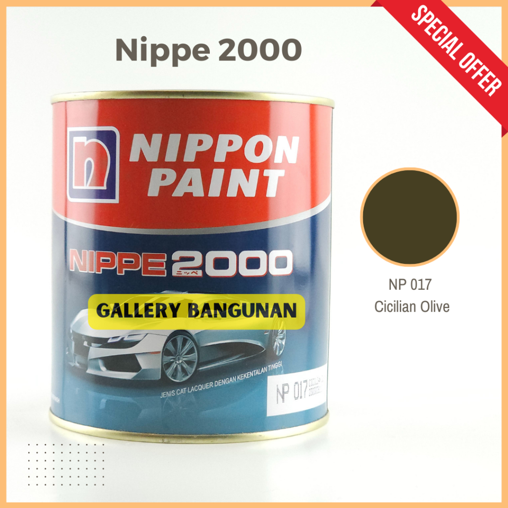 

Nippe 2000 Np 017 Cicilian Olive Cat Kayu Besi NC Nippon Paint Kemasan 1 Liter