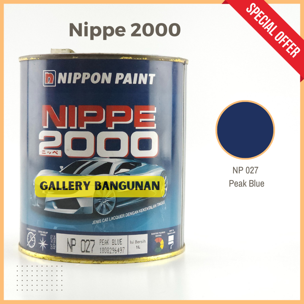 

Nippe 2000 Np 027 Peak Blue Cat Kayu Besi NC Nippon Paint Kemasan 1 Liter