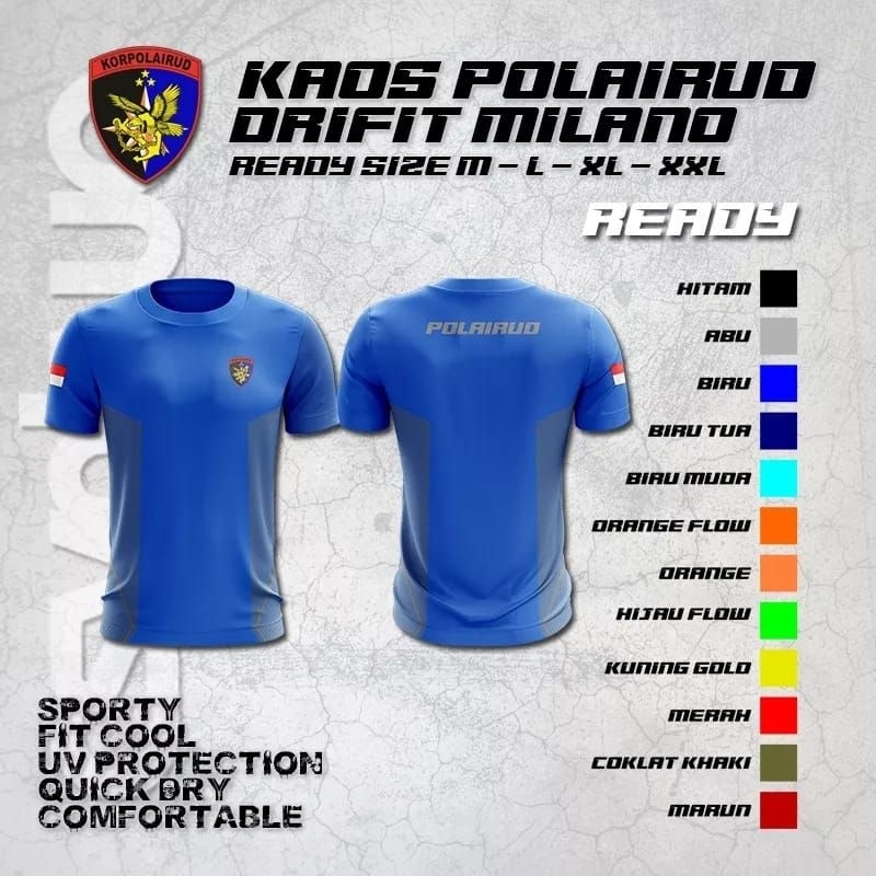 Kaos Polairud/ Kaos Polairud Bahan Dryfit Milano / Kaos jersey Polairud Premium