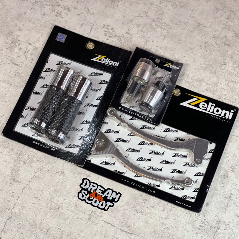Paket Handgrip zelioni + Stabilizer Zelioni + Handlerem zelioni Chrome Vespa sprint Vespa primavera 