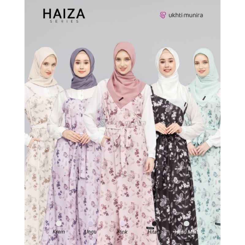 HAIZA UKHTI MUNIRA Gamis Terbaru Ukhti Kombinasi Motif Polos Haniya dyor
