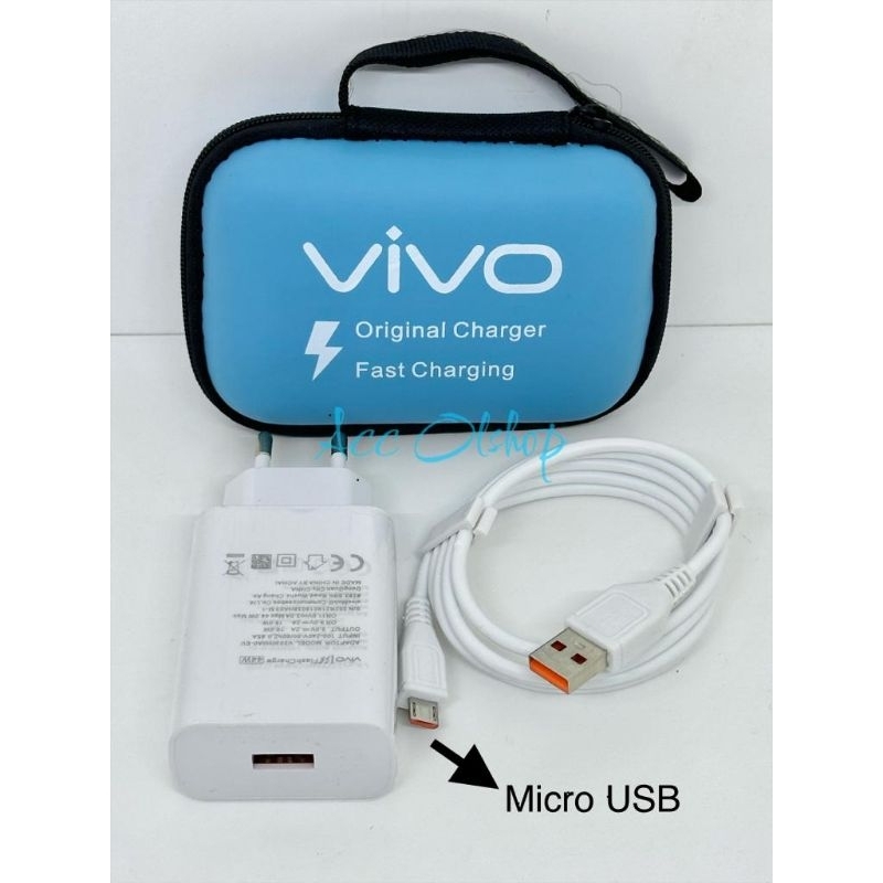 Charger Vivo Original Charger Fast Charging Kabel Micro Plus Dompet