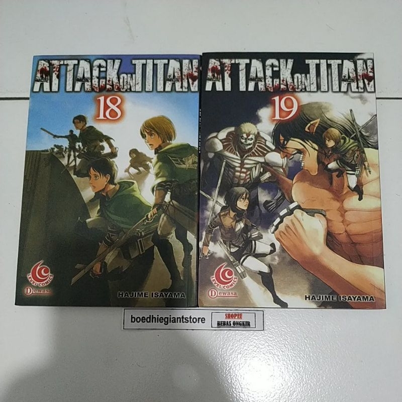 Komik Attack on Titan 19 & 18, kolpri no coret, paketan, TS