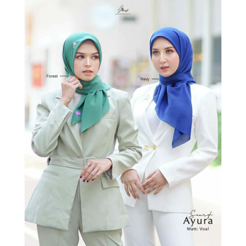 Ayura Scarf Arrafi kerudung segi empat polos hijab kekinian jilbab murah kerudung kantor ootd terbar