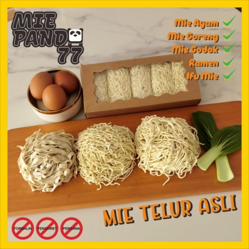 

Mie mentah mie basah EXTRA TELUR AYAM cap PANDA 77 isi 550gram