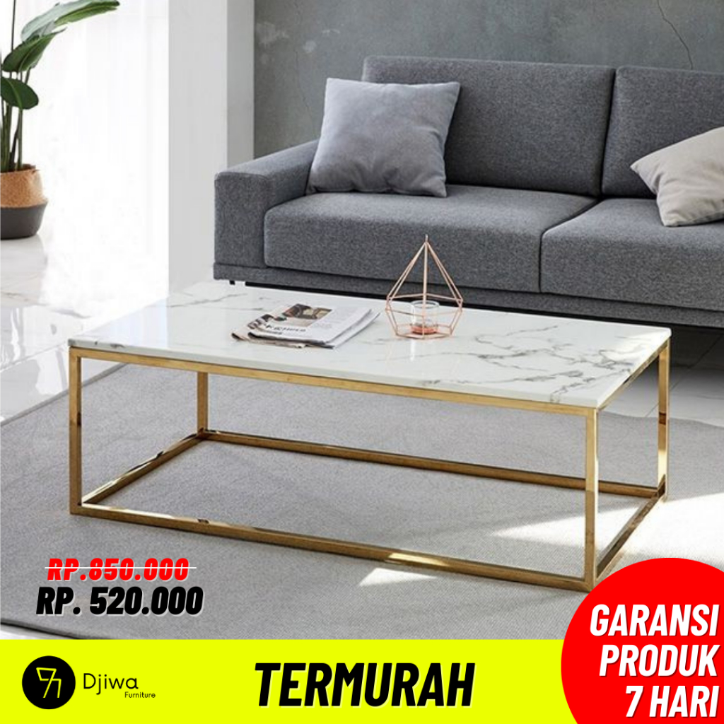 Meja Tamu Kotak Meja Ruang Tamu Meja Tamu Kaki Besi Kotak Minimalis Meja Marmer