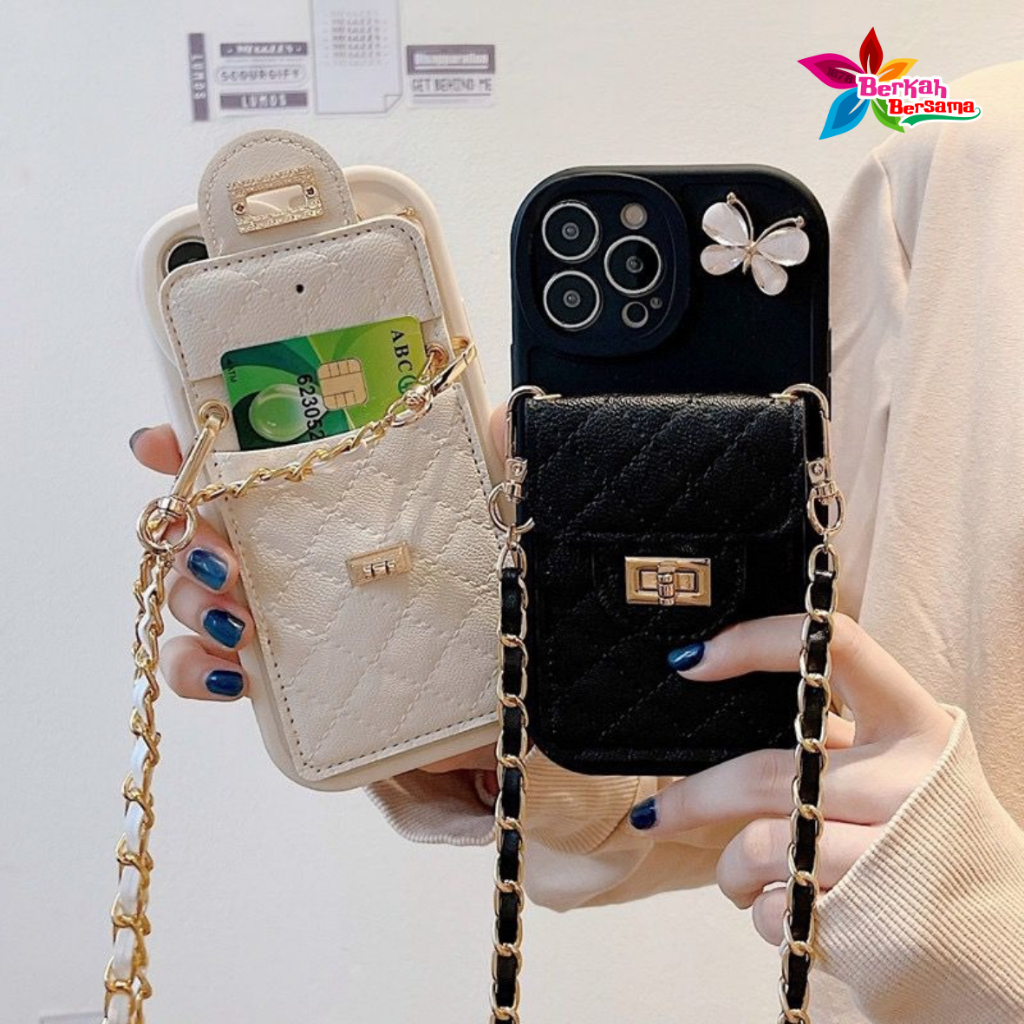 Gc30 Softcase Silikon Tali dompet casing rantai 1m For VIVO Y02 Y12 Y15 Y17 Y15S Y01 Y15A Y16 Y02S Y