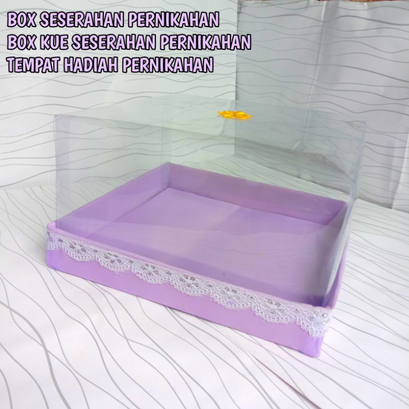 ( LILAC ) Box kotak hantaran seserahan pernikahan tertutup mika satuan / box kotak kue hantaran seserahan pernikahan tertutup mika satuan