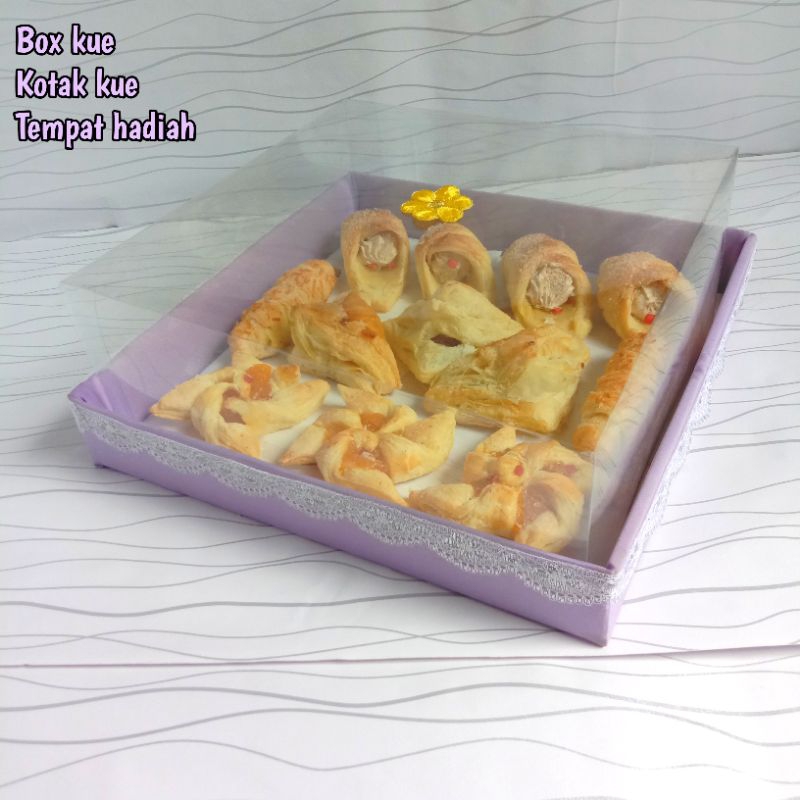 { LILAC } Box kotak hantaran seserahan pernikahan tertutup mika satuan / box kotak kue hantaran seserahan pernikahan tertutup mika satuan