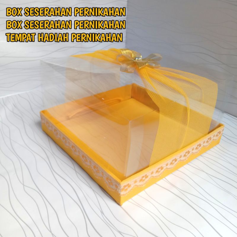 [ GOLD ] Box kotak hantaran seserahan pernikahan tertutup mika satuan / box kotak kue hantaran seser