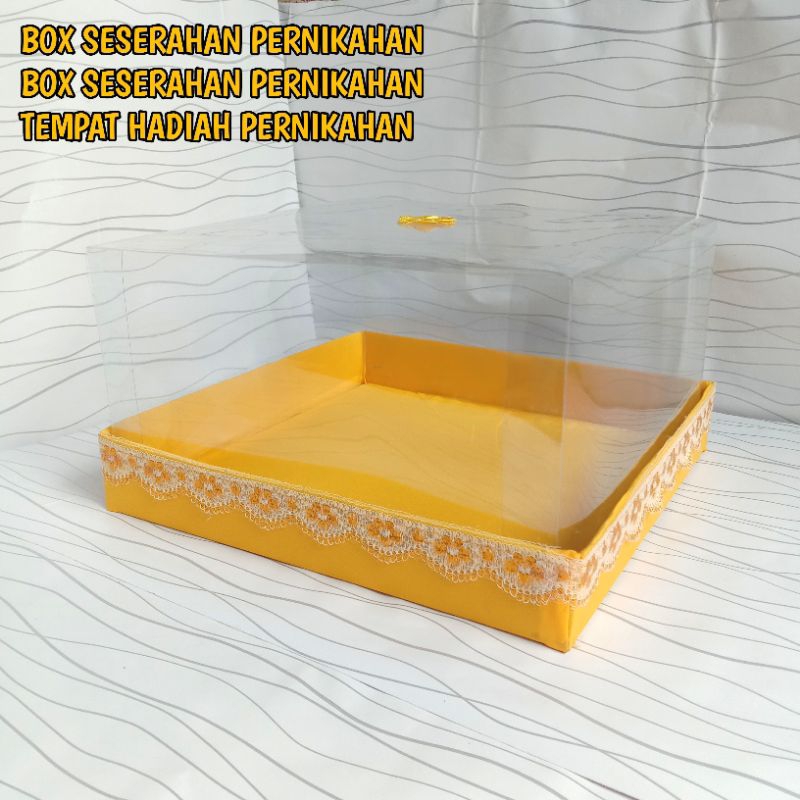 ( GOLD ) Box kotak hantaran seserahan pernikahan tertutup mika satuan / box kotak kue hantaran seserahan pernikahan tertutup mika satuan