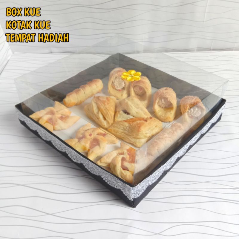 { HITAM } Box kotak hantaran seserahan pernikahan tertutup mika satuan / box kotak kue hantaran sese