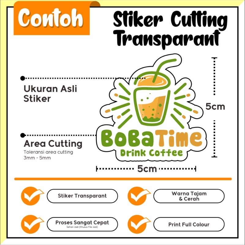 

Stiker Cutting Transparant untuk cup, tinggal tempel