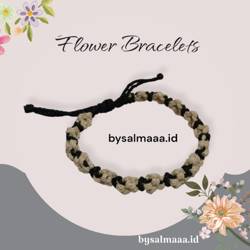 Gelang Tali Serut Gelang Tali Kepang V Bracelets Gelang Motif Bunga