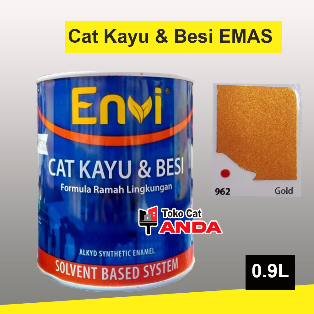 Thebettles Cat Kayu Besi Envi Emas 0.9 Liter - Cat Kayu Emas Gold - Cat Besi Emas Gold