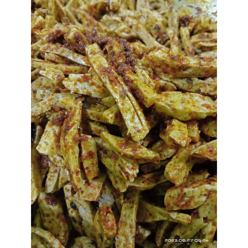 

Basreng dua mahkota pedas nampol daun jeruk 250 gr