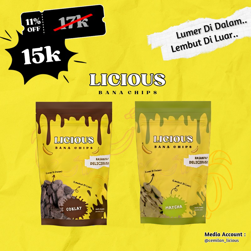 

Keripik pisang licious // Lumer di dalam, Lembut di luar