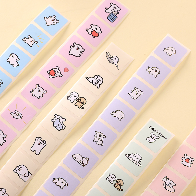 

50pcs Cute WHITE DOG Seal Sticker Stiker Lucu Seal Packaging Online Shop Label Segel