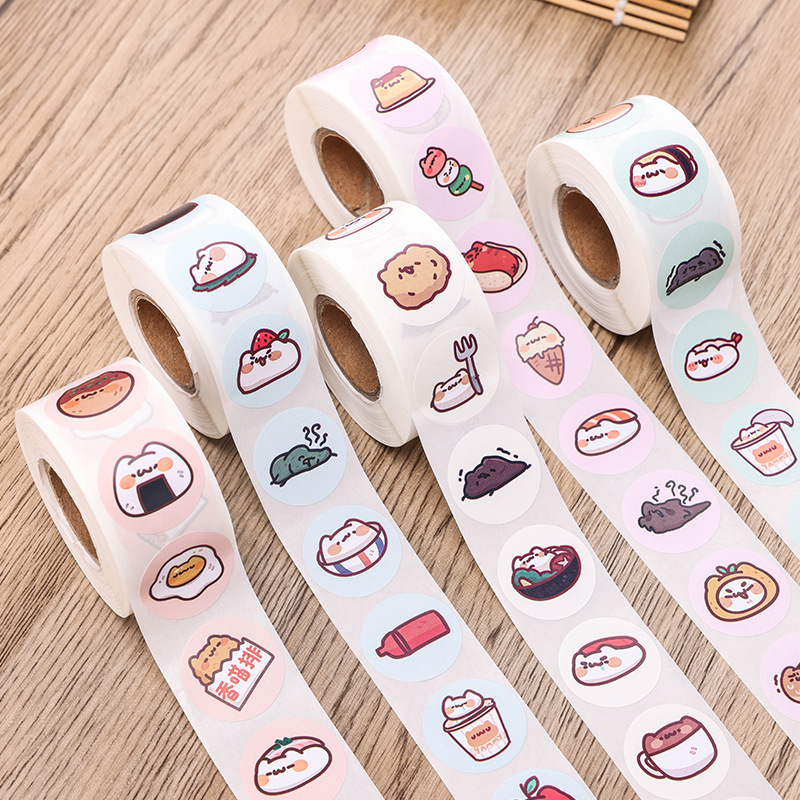 

50pcs Cute Japanese Food Seal Sticker Stiker Lucu Online Shop Label Packaging Segel Packing Kardus Box